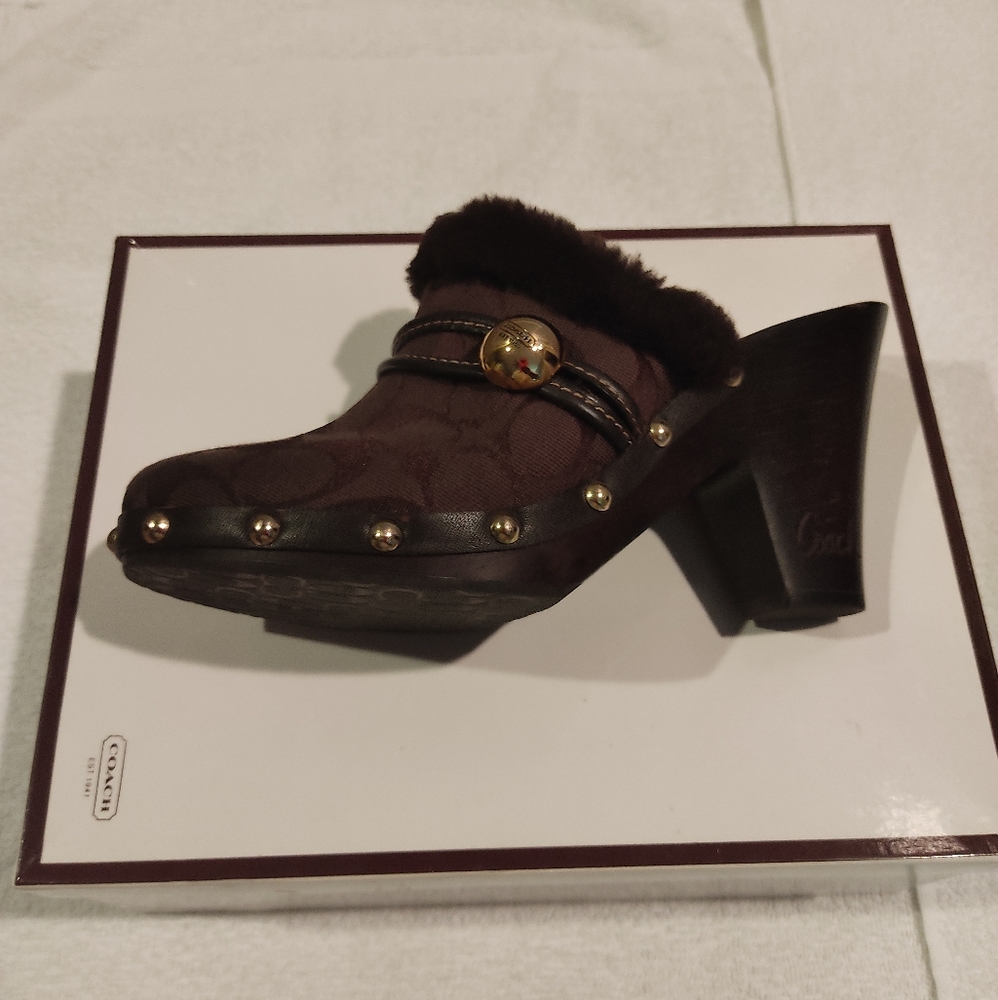 Coach wood clogs